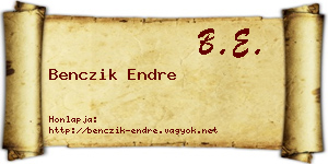 Benczik Endre névjegykártya