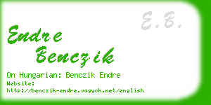 endre benczik business card